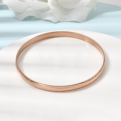 304 Stainless Steel Plain Bangles for Women Men BJEW-Z167-01M-04-1
