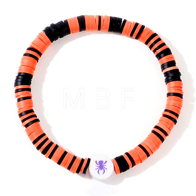 Halloween Polymer Clay Heishi Beads Stretch Bracelets KN1283-10-1