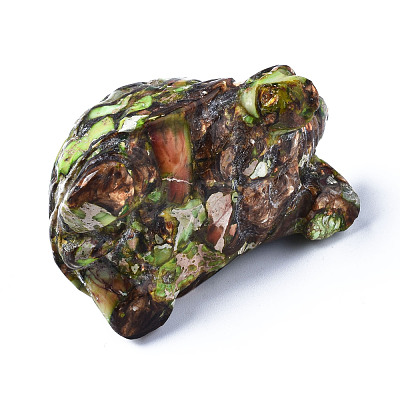 Tortoise Assembled Natural Bronzite & Synthetic Imperial Jasper Model Ornament G-N330-39A-02-1