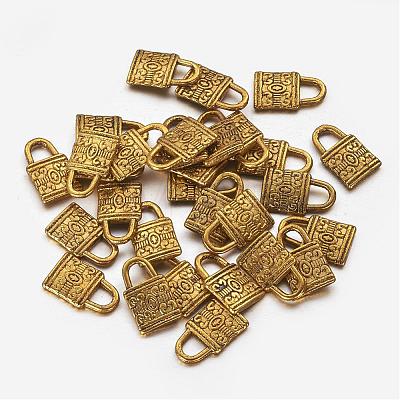 Tibetan Style Alloy Padlock Charms X-GLF0090Y-1