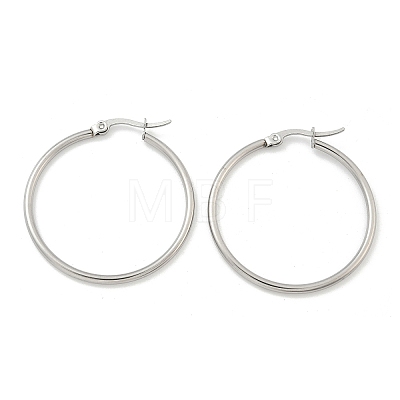 Tarnish Resistant 304 Stainless Steel Hoop Earrings X-EJEW-F105-08P-1