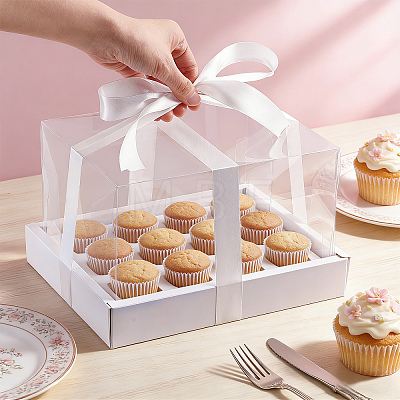 12 Sets Rectangle Foldable Kraft Paper Cake Box CON-WA0001-32-1