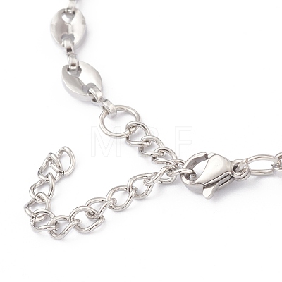 304 Stainless Steel Coffee Bean Chain Necklaces NJEW-O123-01P-1
