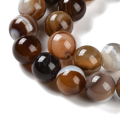 Natural Striped Agate/Banded Agate Beads Strands G-Z060-A01-C10-1