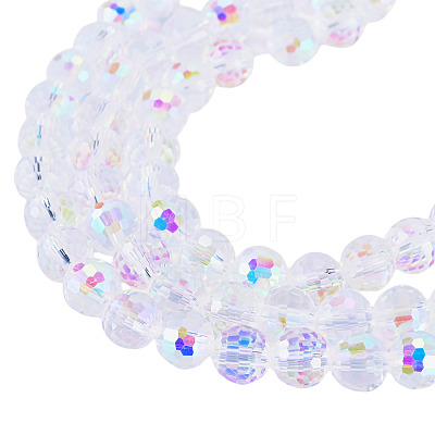 1 Strand Electroplate Transparent Glass Beads Strands EGLA-TADJ0001-15G-1