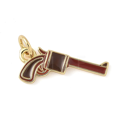 Brass Enamel Charms KK-C110-21B-G-1