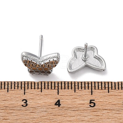 Brass Stud Earrings EJEW-D288-08P-1