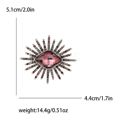 Alloy and Glass Rhinestone Star Brooch for Women PW-WGE1ACE-02-1