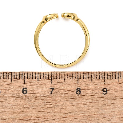 Brass Micro Pave Clear Cubic Zirconia Cuff Rings RJEW-D349-02B-G-1