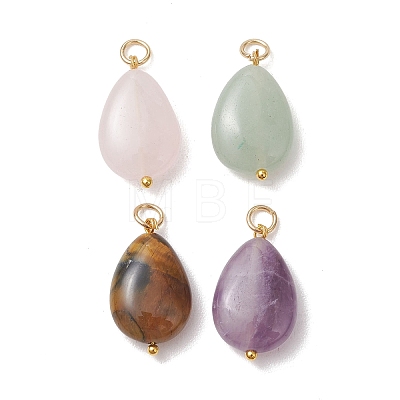 Natural Mixed Gemstone Pendants PALLOY-JF05387-01-1