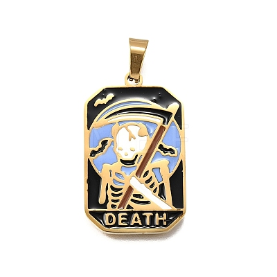 Tarot 304 Stainless Steel Enamel Pendants STAS-M119-09T-G-1