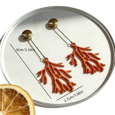 Iron & Alloy Stud Dangle Earrings for Women WGC6E9F-01-1