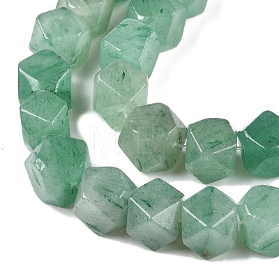 Natural Green Aventurine Star Cut Round Beads Strands G-T138-38-1