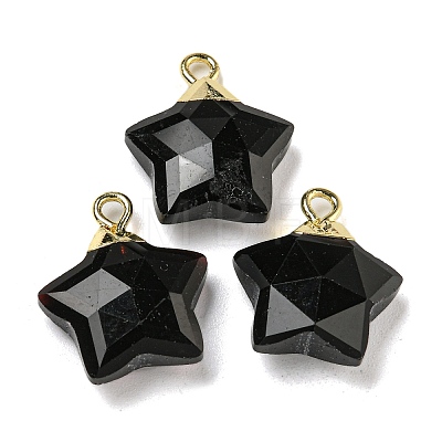 Natural Obsidian Pendants G-P540-01G-11-1