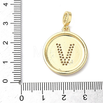 Brass Micro Pave Clear Cubic Zirconia Pendants KK-L253-17G-V-1