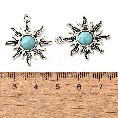 Tibetan Style Alloy Pave Imitation Turquoise Pendants X-FIND-NH0001-01AS-1