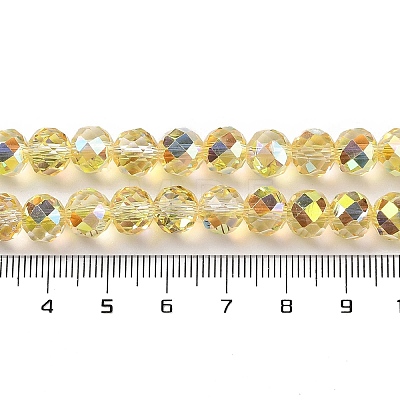 Half Golden Plated Electroplate Beads Strands EGLA-H104-08A-HP01-1