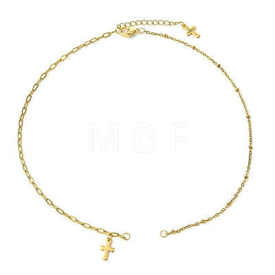 304 Stainless Steel Cable Chain & Paperclip Chain Necklace Making AJEW-JB01637-1