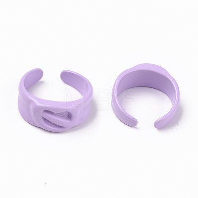 Spray Painted Alloy Cuff Rings RJEW-T011-34F-RS-1