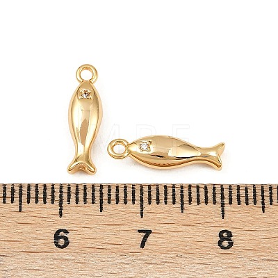 Ocean Theme Brass Micro Pave Cubic Zirconia Pendants KK-F902-08A-G-1