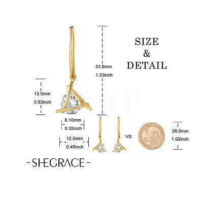 SHEGRACE Brass Dangle Earrings JE722C-1-1