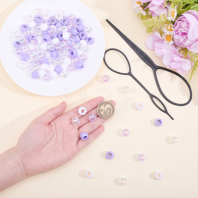 60Pcs 2 Colors Opaque Acrylic Beads DIY-PA0002-19A-1