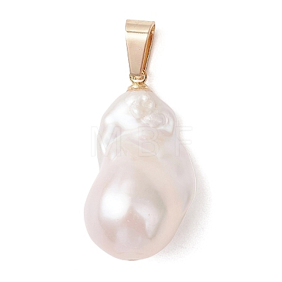 Natural Baroque Keshi Pearl Pendants PALLOY-JF05099-1