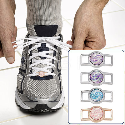   8Pcs 4 Colors Alloy & Resin Shoelace Charms FIND-PH0017-50-1