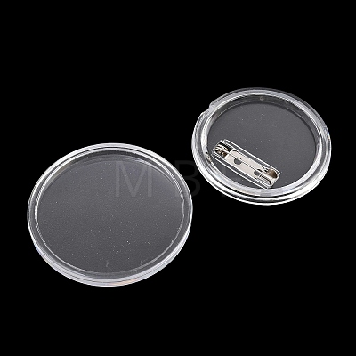 Blank Flat Round Acrylic Button Pin Badge with Iron Pins FIND-L029-01P-01-1