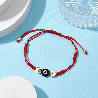 Adjustable Lanmpword Evil Eye Braided Bead Bracelet BJEW-JB11062-04-1