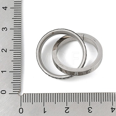 304 Stainless Steel Interlocking Ring Pendants STAS-U040-18P-C-1