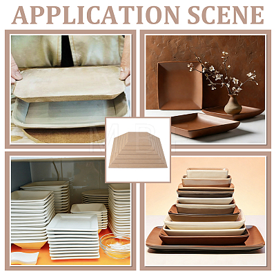 6Pcs MDF Pottery Clay Base Plate DIY-WH0061-060-1