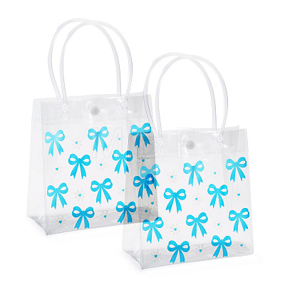 Rectangle Transparent Printed PVC Plastic Gift Tote Bags ABAG-TADJ0002-002F-1