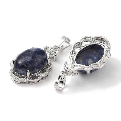 Natural Sodalite Oval Pendants G-NH0025-15P-17-1