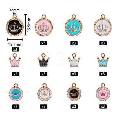 Alloy Enamel Pendant Sets ENAM-SZ0001-34-1