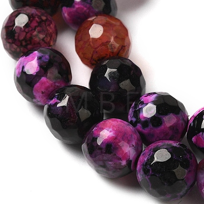 Dyed & Heated Natural Fire Crackle Agate Beads Strands G-P539-B01-07-1