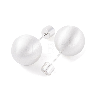 Round Ball Drawbench Brass Ear False Plugs for Women EJEW-G391-24B-S-1