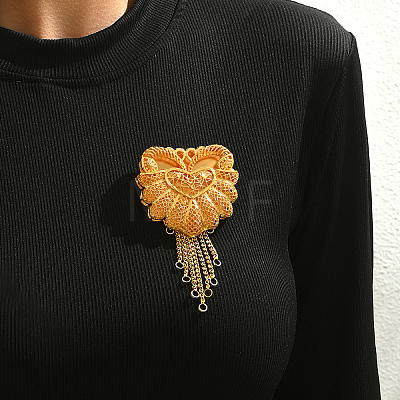 Elegant Alloy Tassel Brooches for Clothing ME8440-1