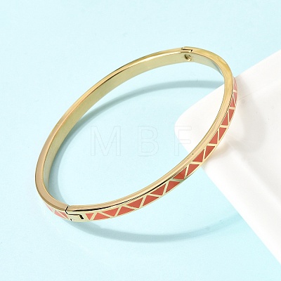304 Stainless Steel Enamel Bangles BJEW-D408-33G-1