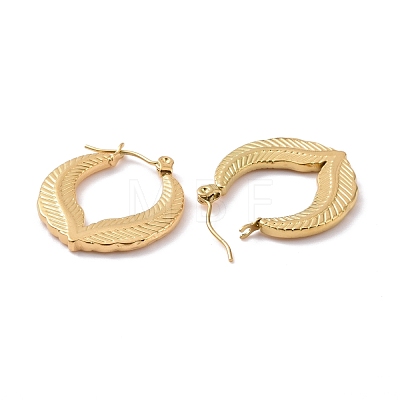 Ion Plating(IP) 304 Stainless Steel Double Leaf Wrap Hoop Earrings for Women X-EJEW-G293-23G-1