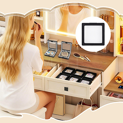 Square Transparent PE Thin Film Suspension Jewelry Display Boxes CON-WH0086-255-1