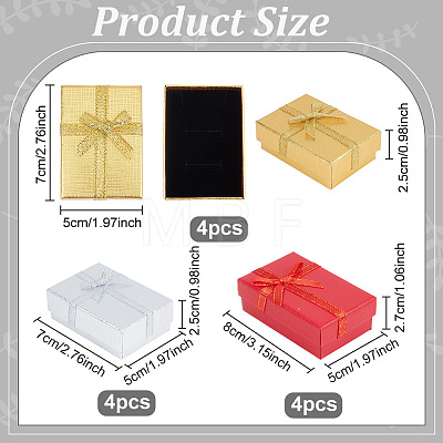 12Pcs 3 Styles Cardboard Necklace Boxes CBOX-PH0001-12-1