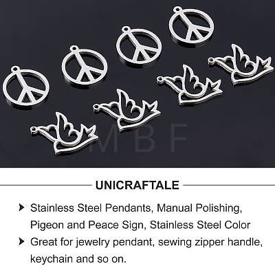 Unicraftale 28Pcs 2Style 201 Stainless Steel Pendants STAS-UN0035-30-1