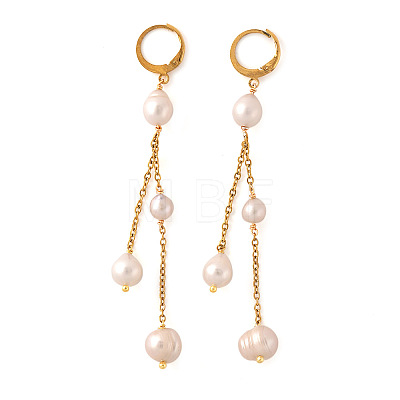 Nuggets 304 Stainless Steel Tassel Hoop Earrings XA0550-1