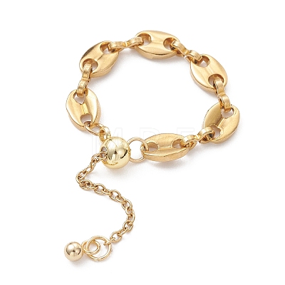 Adjustable 304 Stainless Steel Chain Finger Rings RJEW-JR00960-01-1