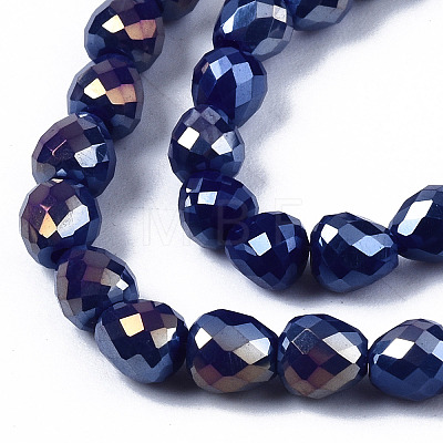 Opaque Glass Beads Strands X-EGLA-T008-16B-1