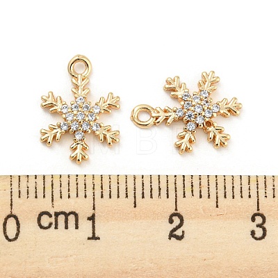 Brass Micro Cubic Zirconia Charms KK-Q789-33G-1