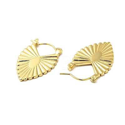 Brass Chunky Heart Hoop Earrings for Women EJEW-A079-05G-1