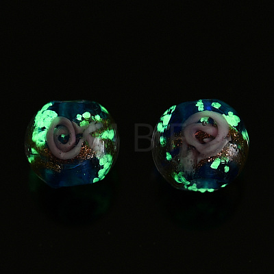 Luminous Handmade Gold Sand Lampwork Beads LAMP-T021-03P-1