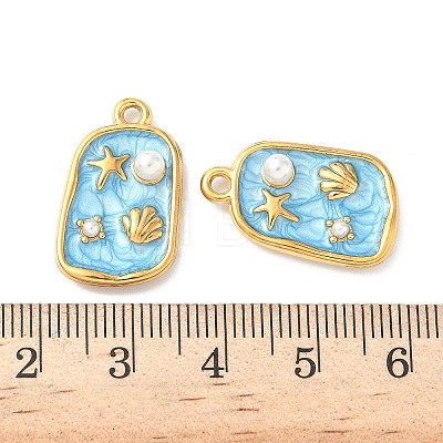 304 Stainless Steel Enamel Shell Shape Pendants STAS-I346-05G-01-1